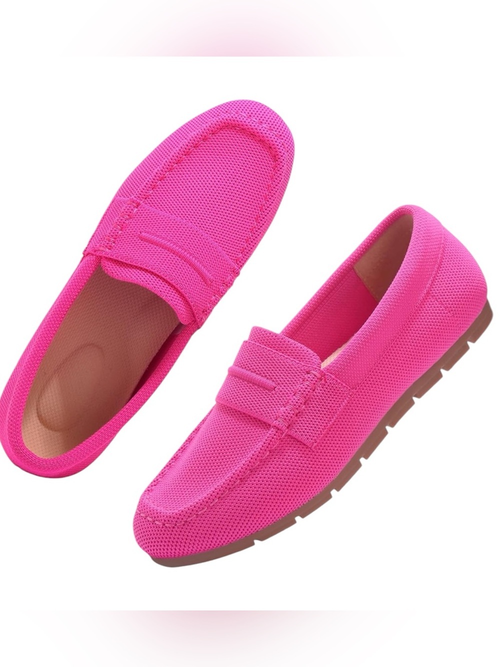 Vespiero Pink Knit Slip-On Loafers Flats Women’s Size 9 New
